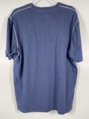 Left Coast Tee Short Sleeve V Neck Mens Large Blue 100% Cotton