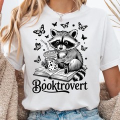 Booktrovert Raccoon Book Lover Comfort Tee