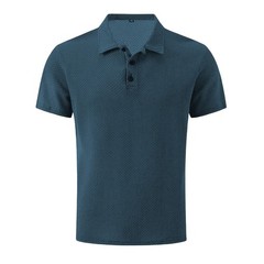 Men’s Short Sleeve Ice Silk T Shirt Mesh Fabric Pure Color Regular Fit