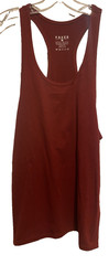 Yaker Men’s Workout Tank Top Cotton dark Red Small Fitness Racerback NWOT