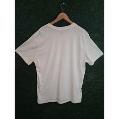 Lee Jeans Men’s White T-Shirt XL Wobbly Logo Graphic Tee – READ (Small Stain)