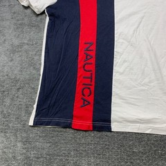 Nautica T Shirt Mens Large Multicolor Colorblock Cotton Spellout Logo Streetwear