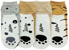 Women’s Cute Kitty Cat Paws Socks with Paw Prints on Toes Big Safari Cats