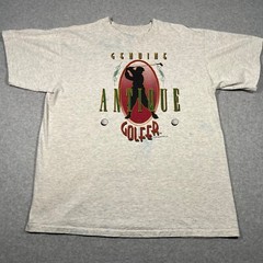 Vintage Golfer Shirt Adult Extra Large Gray Single Stitch Men 90s Antique Person