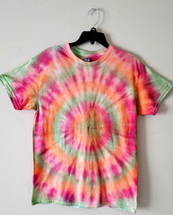 Bull Eye Tie Dye Mens T-Shirt Blank Tye Dyed Tee Spiral New.