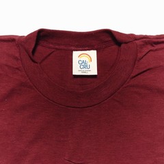 Vintage Cal Cru Adult S Maroon T-Shirt Short Sleeve Made in USA NOS
