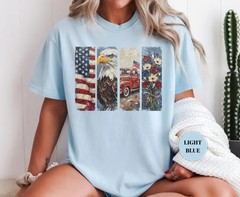 Vintage Patriotic Independence Day 4th Of July Comfort Tee Gift For Her Him