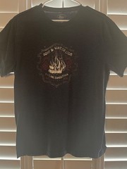G.H. Bass Wilton Maine Boat Sailing Expedition Fishing Graphic Print T-Shirt L
