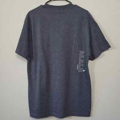 Unisex L Maui Hawaii Graphic Tee Shirt Charcoal Gray Marl With Camouflaged Logo