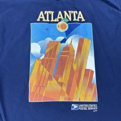 Vtg Atlanta Georgia USPS 1996 Single Stitch T Shirt Sz XL Blue Graphic Print
