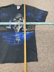 Vintage Art Unlimited Men’s Medium Wolf Nature Outdoor T Shirt Black Graphic 90s