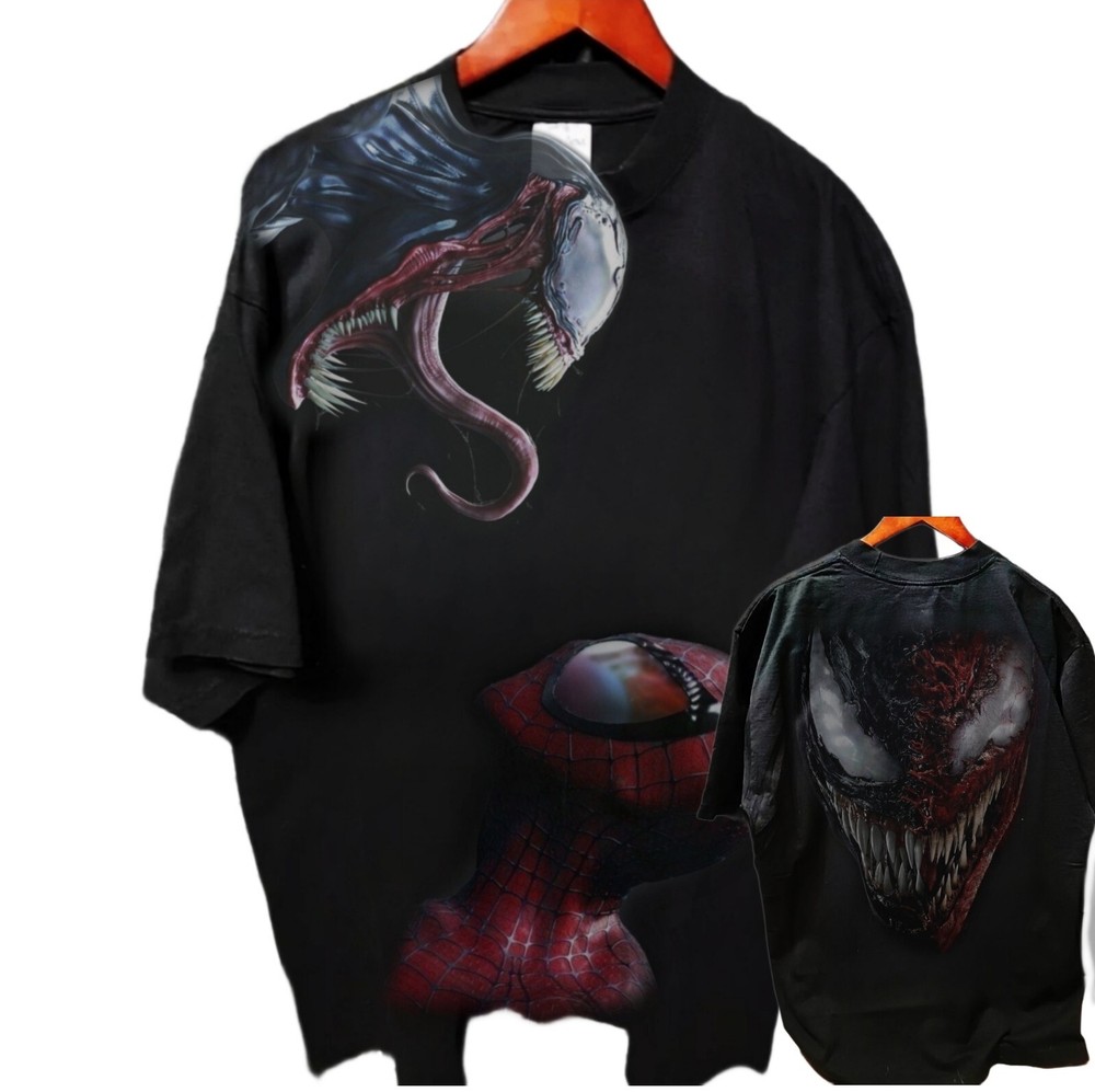 VENOM VS SPIDERMAN ON A SHAKA HEAVYWEIGHT GARMET DYED T SHIRT “MODERN”