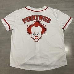 WB 100 Pennywise “You’ll Float Too” Baseball Jersey Shirt XXL Horror Movie IT