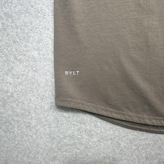 BYLT T Shirt Mens XXL Brown Drop Cut Lux Stretch Crewneck Tagless Tee Casual