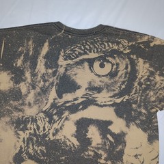 BONNIE LATHAM Vtg Wildlife Art OWL All Over Print AOP Graphic T-SHIRT Men’s L