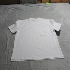 BYLT Premium Basics Shirt Mens Small White Lux Relaxed Split Hem Pocket Tee NEW