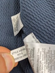 Wallace & Barnes Shirt Thermal Honeycomb Knit Cotton LS Marled Blue Mens Large