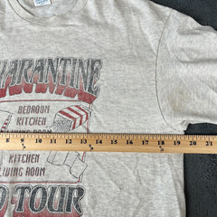 2020 Quarantine Tour T-Shirt Unisex Size Large Gray Covid Shirt Funny