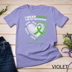 Grandma Grandpa Gift Green Grandson Cerebral Palsy Awareness Unisex T-shirt