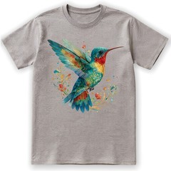 Hummingbird Floral Art Nature Retro Gift Men Women T-Shirt Tee