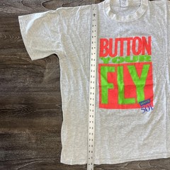 Vintage Levi’s Button Your Fly Shirt Mens Large Gray 501 90s USA Graphic Tee
