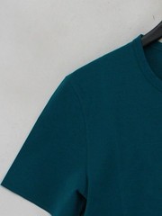 COS Men’s T-Shirt S Blue Cotton with Polyester, Elastane Basic