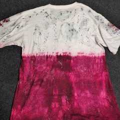 Sada Street Predators T-Shirt Mens 4X White Magenta Graphic V-Neck Tie Dye Dope