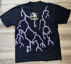 Vtg American Thunder 90s Tshirt AOP Lightning Wizard Crystal Ball Dragon XL