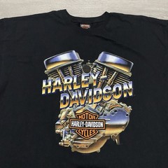 Harley Davidson T-Shirt XXL Mens Double Sided Black Shirt 2XL Perth Australia