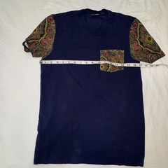 Gently Used Men’s ASOS Navy Blue T Shirt With Paisley Contrast Size Small