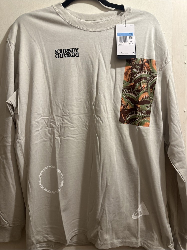 Nike Kyrie Journey Reward Long Sleeve Loose Fit Light Bone T-shirt DV9725-072 L
