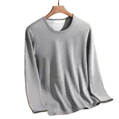 Men Warm Thermal T Shirt Long Sleeve Crew Neck Thickened Slim Pullover