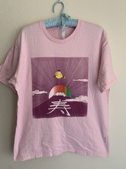 XL Uniqlo Gu Gu Ganmo Pink T-shirt Mt Fuji Japan 80s Manga Fujihiko Hosono Retro
