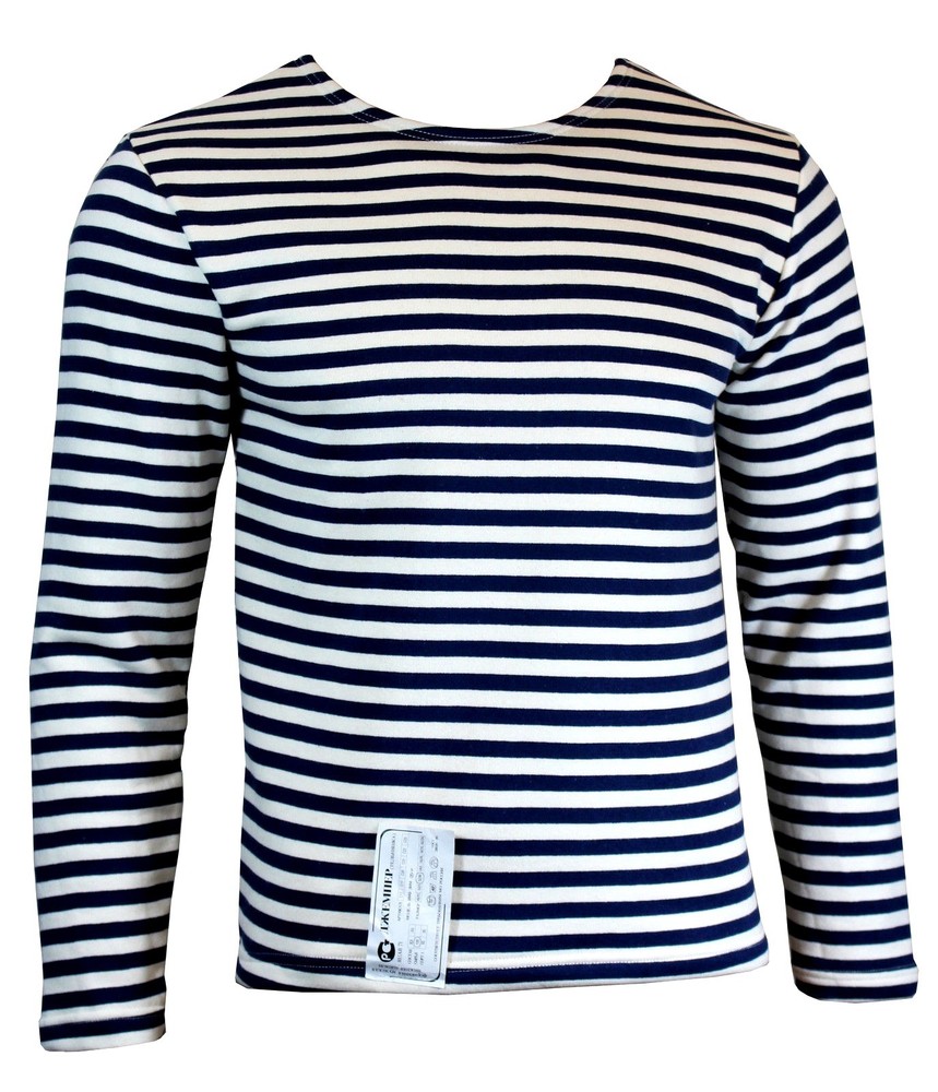 Genuine Russian Navy Winter Telynashka Jumper – 100% Cotton Striped Long Sleeved