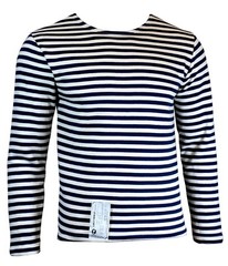 Genuine Russian Navy Winter Telynashka Jumper – 100% Cotton Striped Long Sleeved