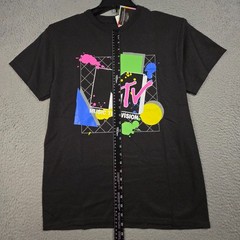 MTV MUSIC TELEVISION SHIRT Mens Medium BLACK MUSIC Casual Retro 90s 80s NWT