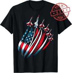 Patriotic USA Flag Fighter Jets 4th of July T-Shirt