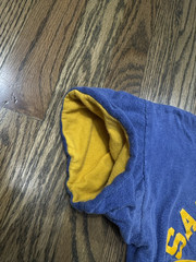 Vintage 60s 70s Sandburg High School Phys. Ed. Blue/ Yellow T Shirt Size Medium
