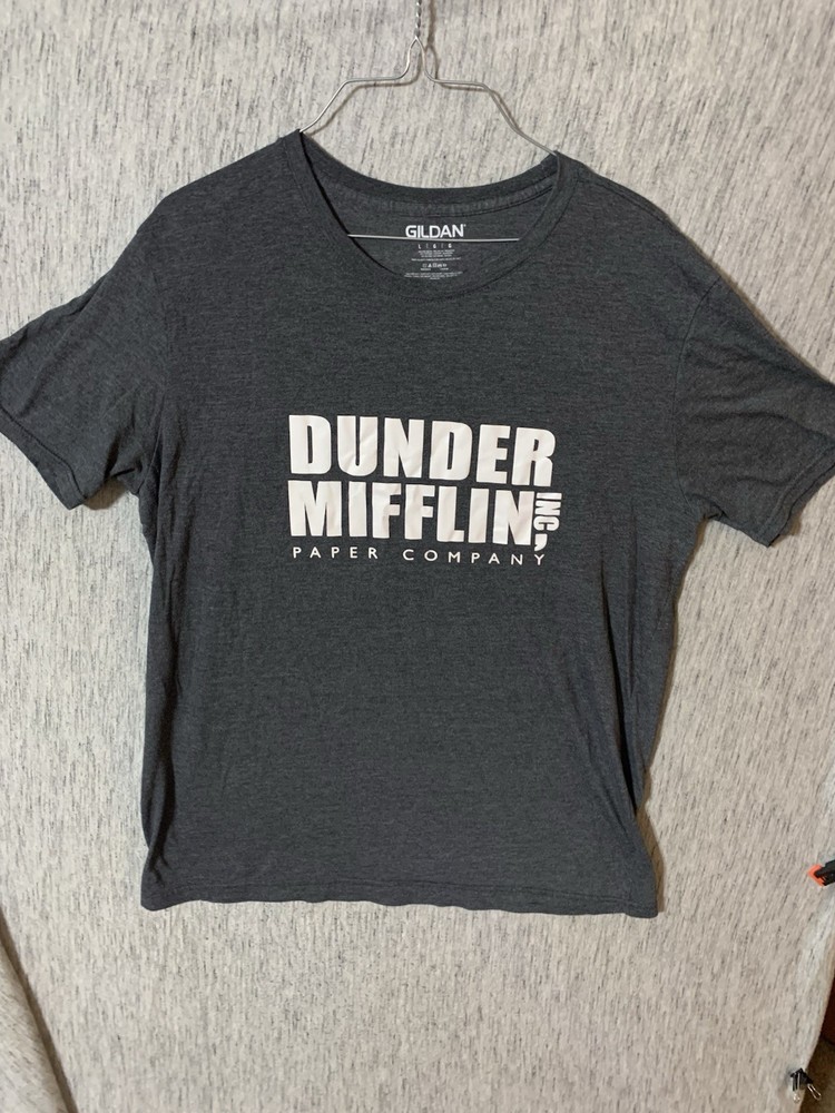 Mens The Office Dunder Mifflin T-shirt Size Large Dark Gray