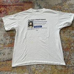 Sz XL – Vintage Y2K Jesus Tee – Facebook Friend Request Jesus Shirt – Kerusso