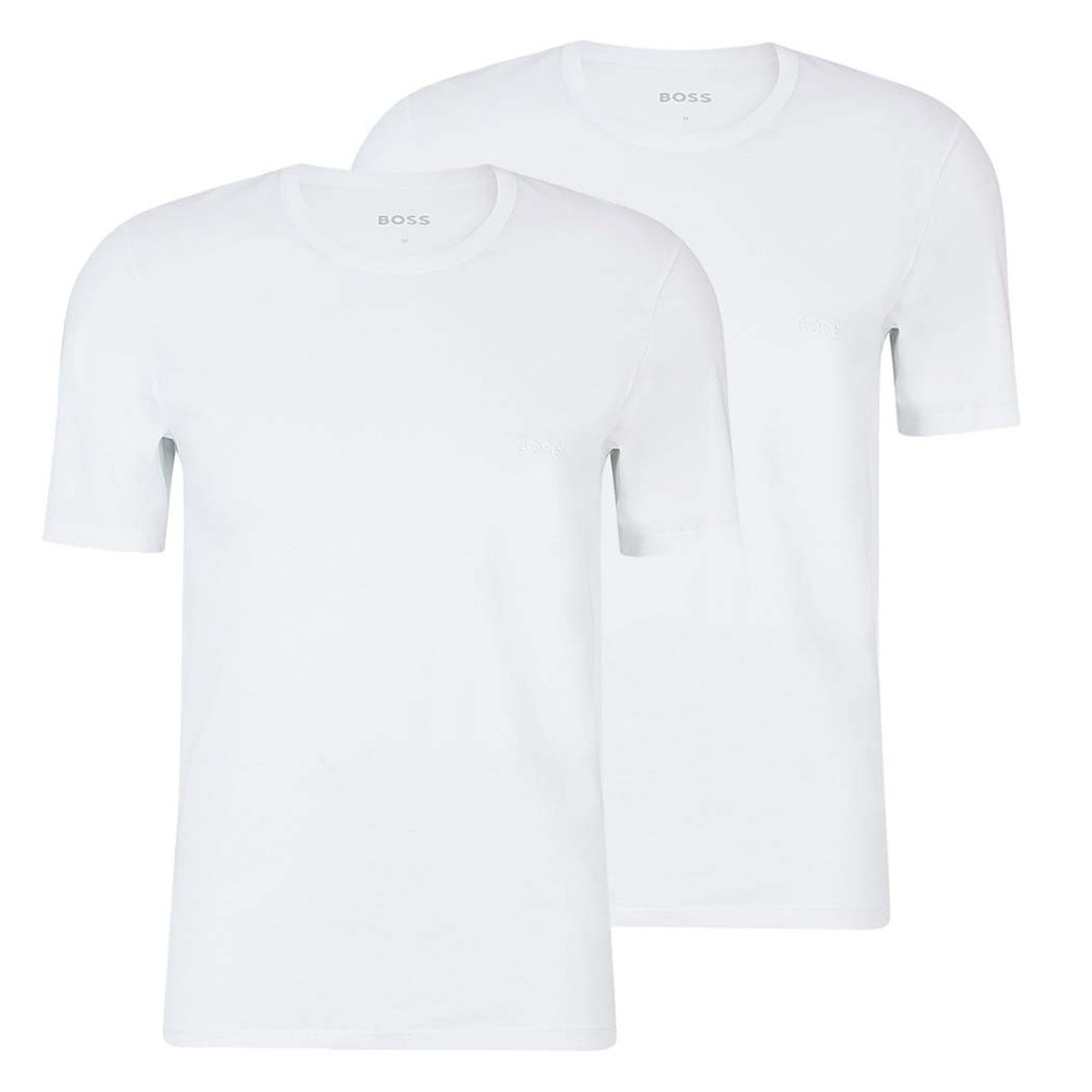 2 Pack BOSS Men’s T Shirts Crew Neck Comfort 100% Cotton White or Black