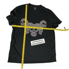 INC Skull T Shirt Mens XL Silver Beaded Skeleton Goth Halloween Horror Party
