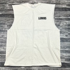 Landers Supply House Shirt Mens XXL Off White Ring Of Fire Sleeveless Tank