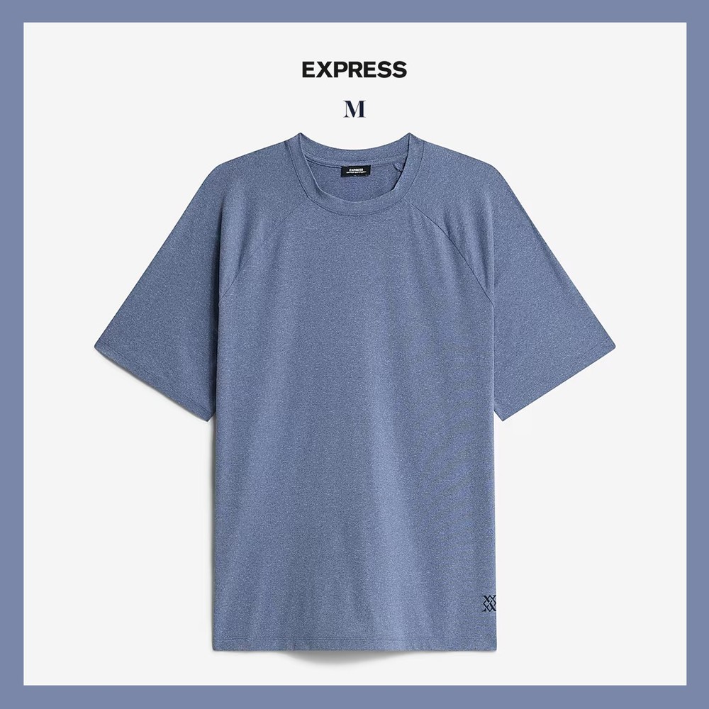 NEW – EXPRESS Men’s Sueded Soft Jersey Crew Neck T-Shirt Eclipse Blue Sz M $44