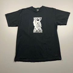 Hockey Eyes Without A Face T-Shirt Mens Large Black Graphic Skate Tee