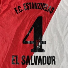 Vintage F.C. Estanzuelas Futbol Club El Salvador XL Red Jersey #4 ASM Fed-com
