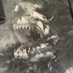 The Mountain Shirt Mens 5XLT Gray Shark Attack Ripping Y2K