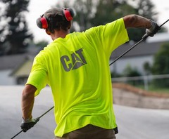 Caterpillar Men Hi-Vis Trademark Pocket Tee T Shirt