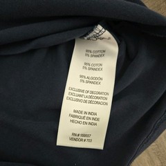 Ben Sherman Shirt Mens Large Navy Blue Pocket Tee Contrast Trim Stretch Casual