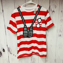 Where’s Waldo Mens Small Costume Novelty T-Shirt Red White Striped